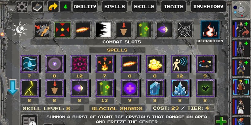 Skills, abilities and spells in Caves of Lore