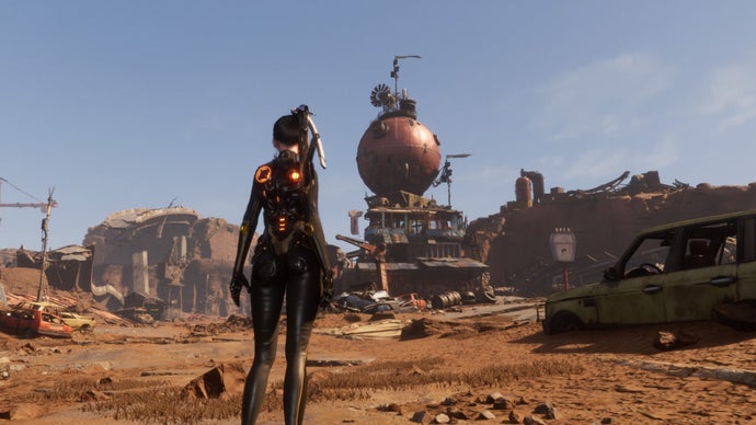 stellar blade eve facing wasteland scrap plains villa