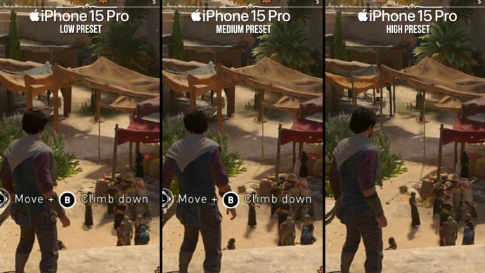 AC Mirage iPhone 15 Pro presets comparison