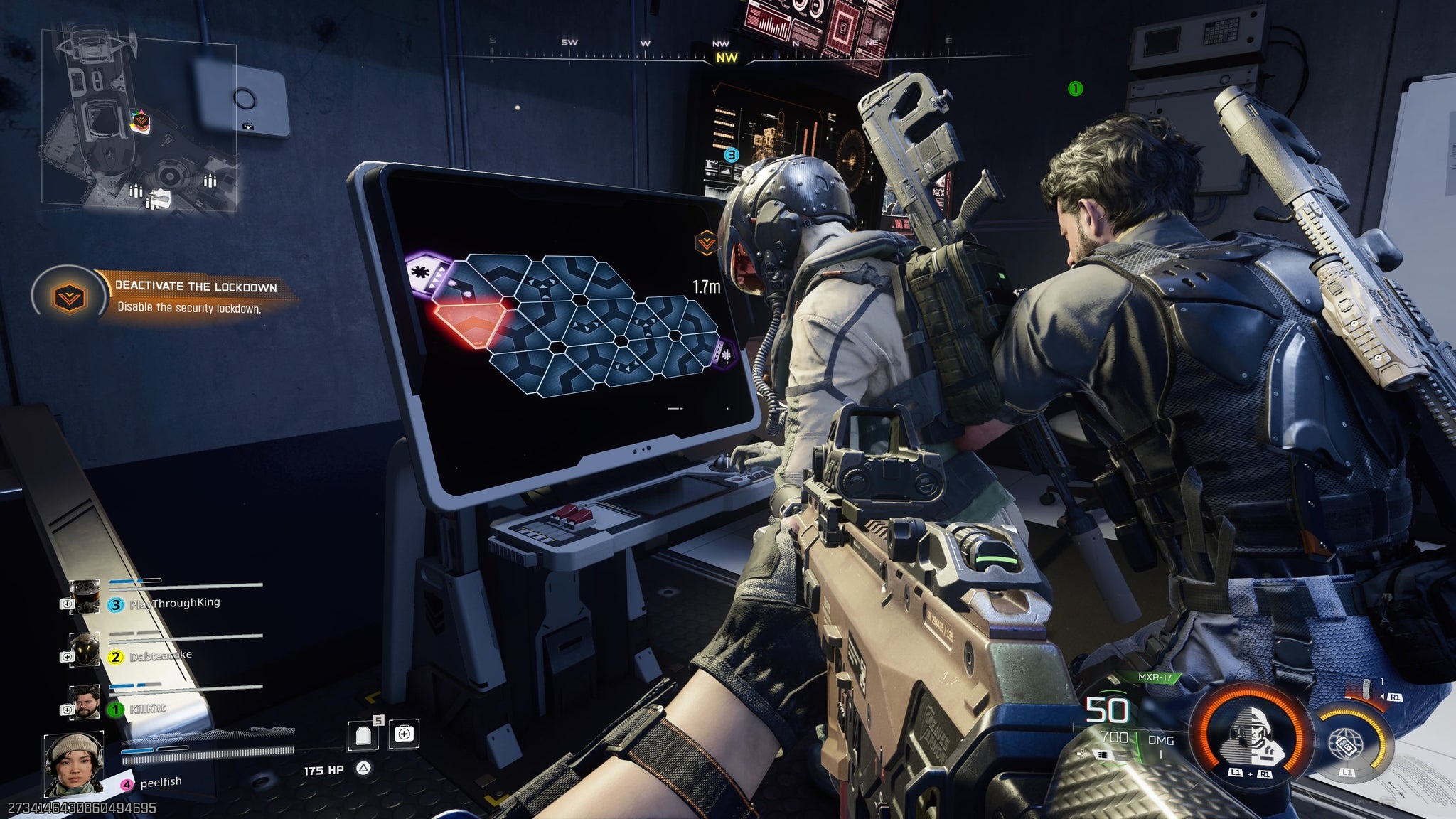 A player hacks their way through a puzzle in the campaign of Call of Duty: Black Ops 7.