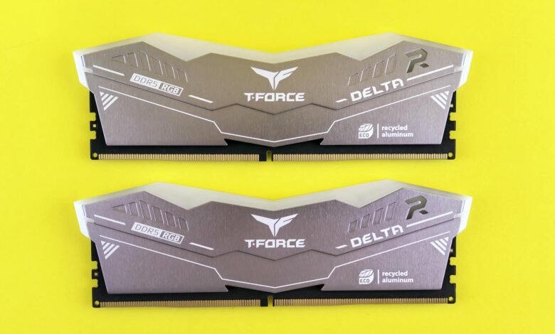 Close-up view of computer RAM memory modules installed in motherboard slots