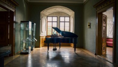 Gothic castle interior with stone columns and arched windows representing Hogwarts atmosphere