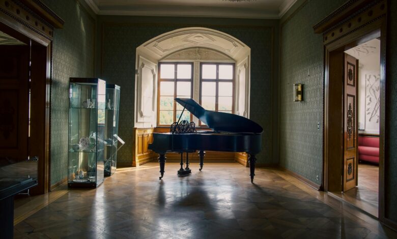 Gothic castle interior with stone columns and arched windows representing Hogwarts atmosphere