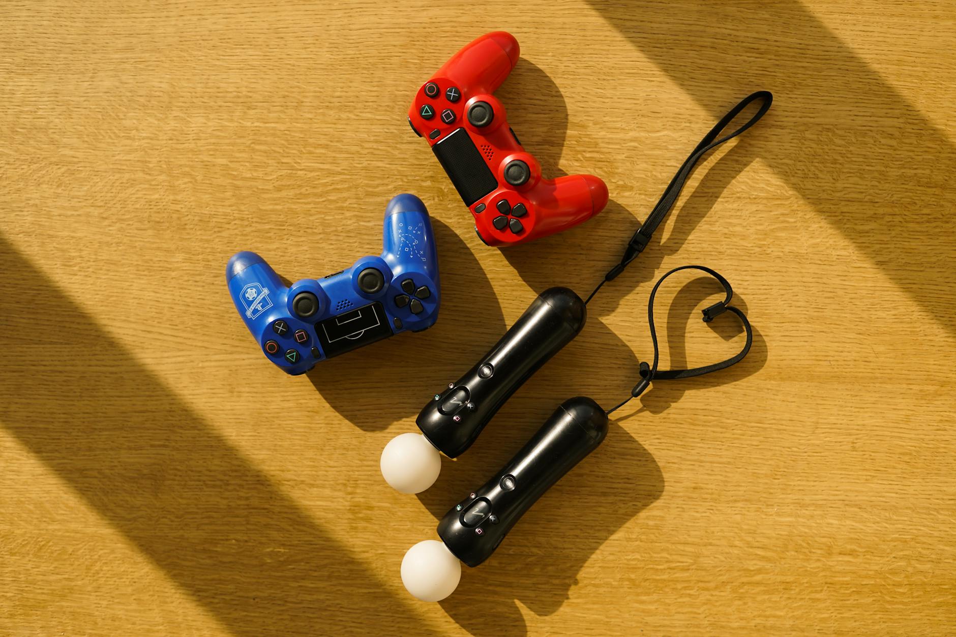 Gaming handheld device with controller on dark surface