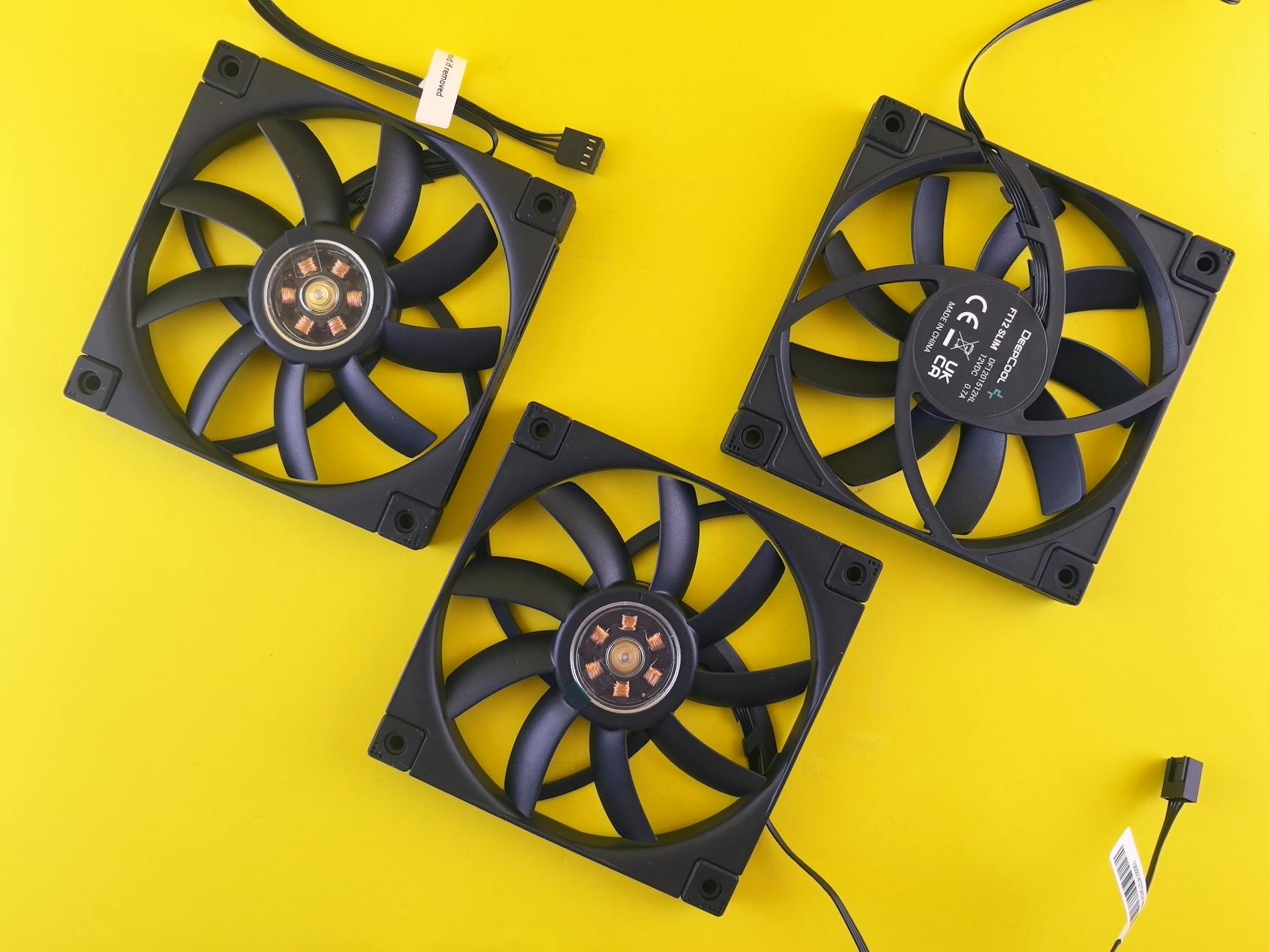 Close-up of high-performance CPU cooler with heat pipes and fan assembly