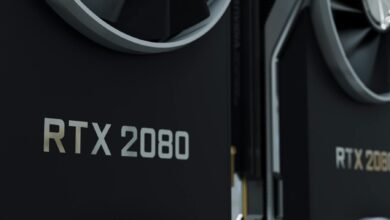 Modern graphics card with RGB lighting installed in gaming PC build