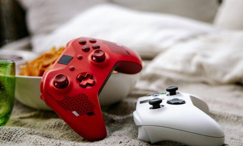 Gaming controller representing fighting game mechanics and player input