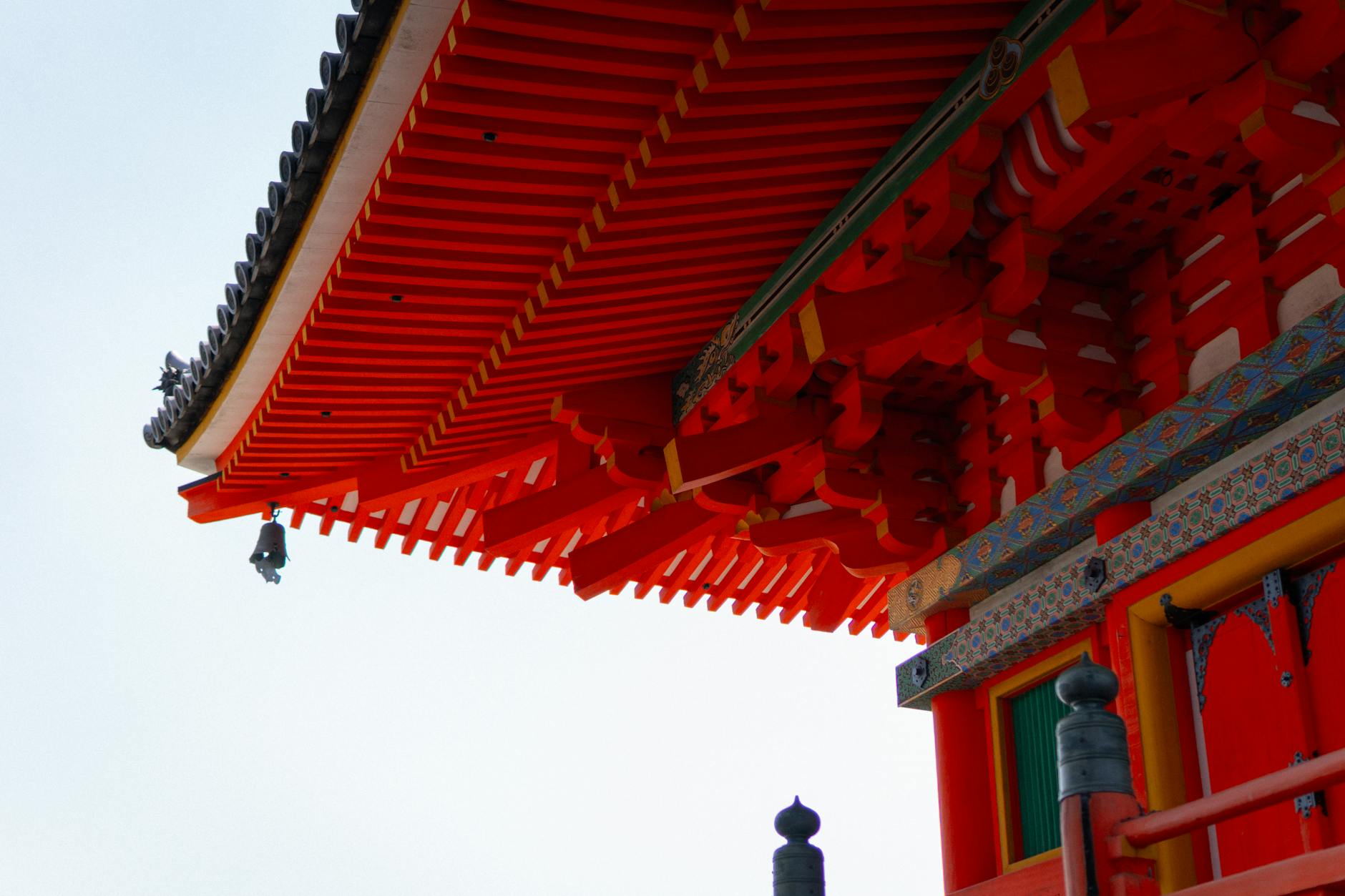 Traditional Japanese temple architecture with pagoda rooflines and wooden structures