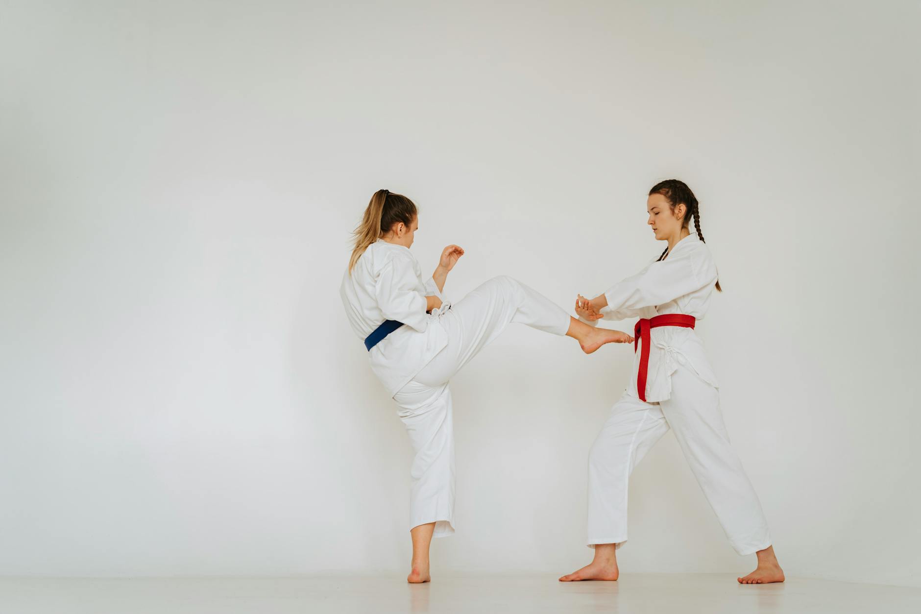 Martial artist demonstrating fighting stance and techniques