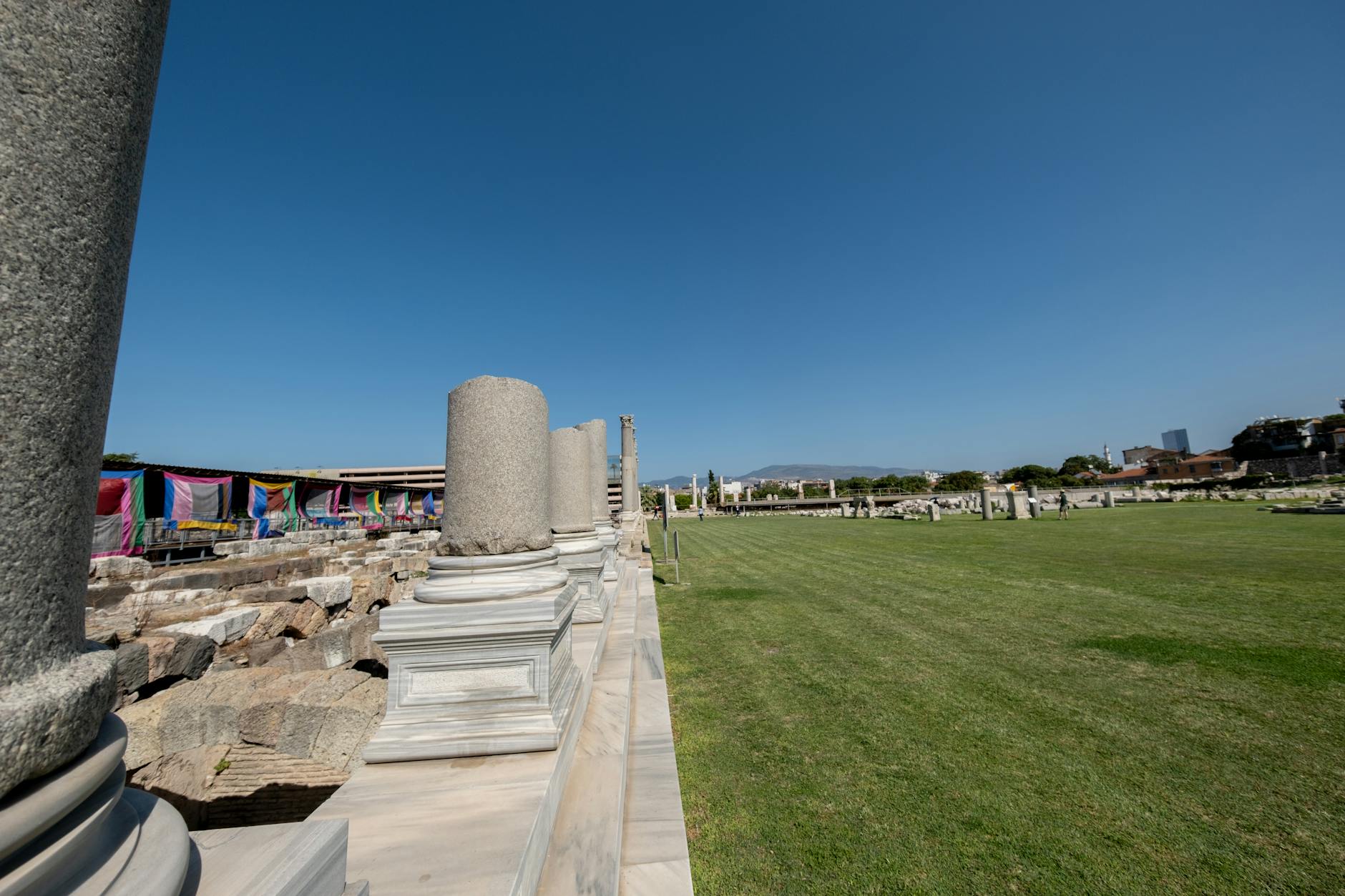 Bustling ancient marketplace showing crowded environment for social stealth