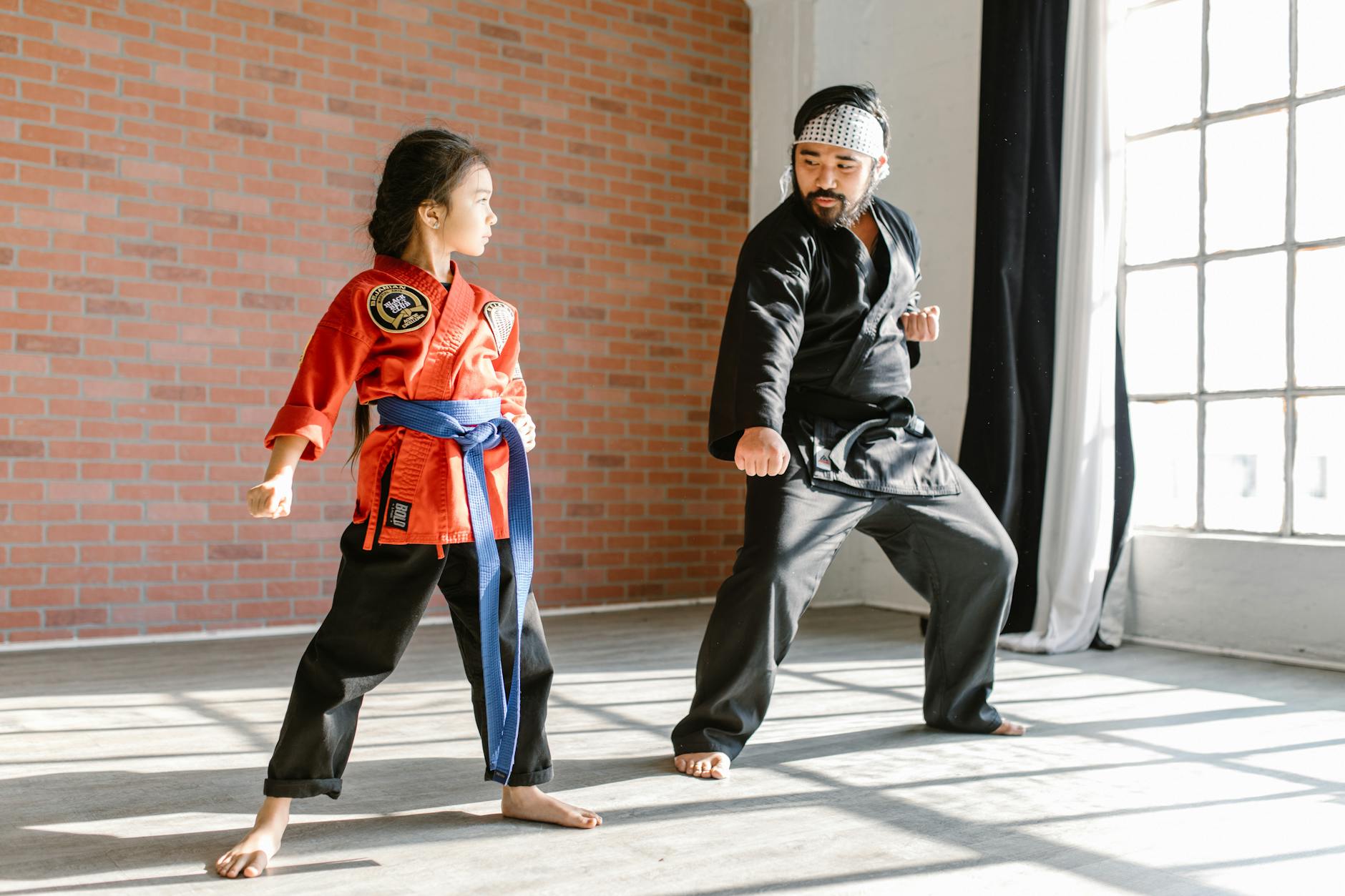 Martial arts training session showing combat practice and skill development