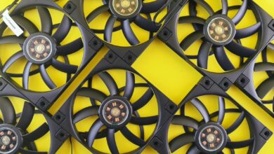 Close-up of a CPU cooling fan showing the precision engineering of quiet operation components