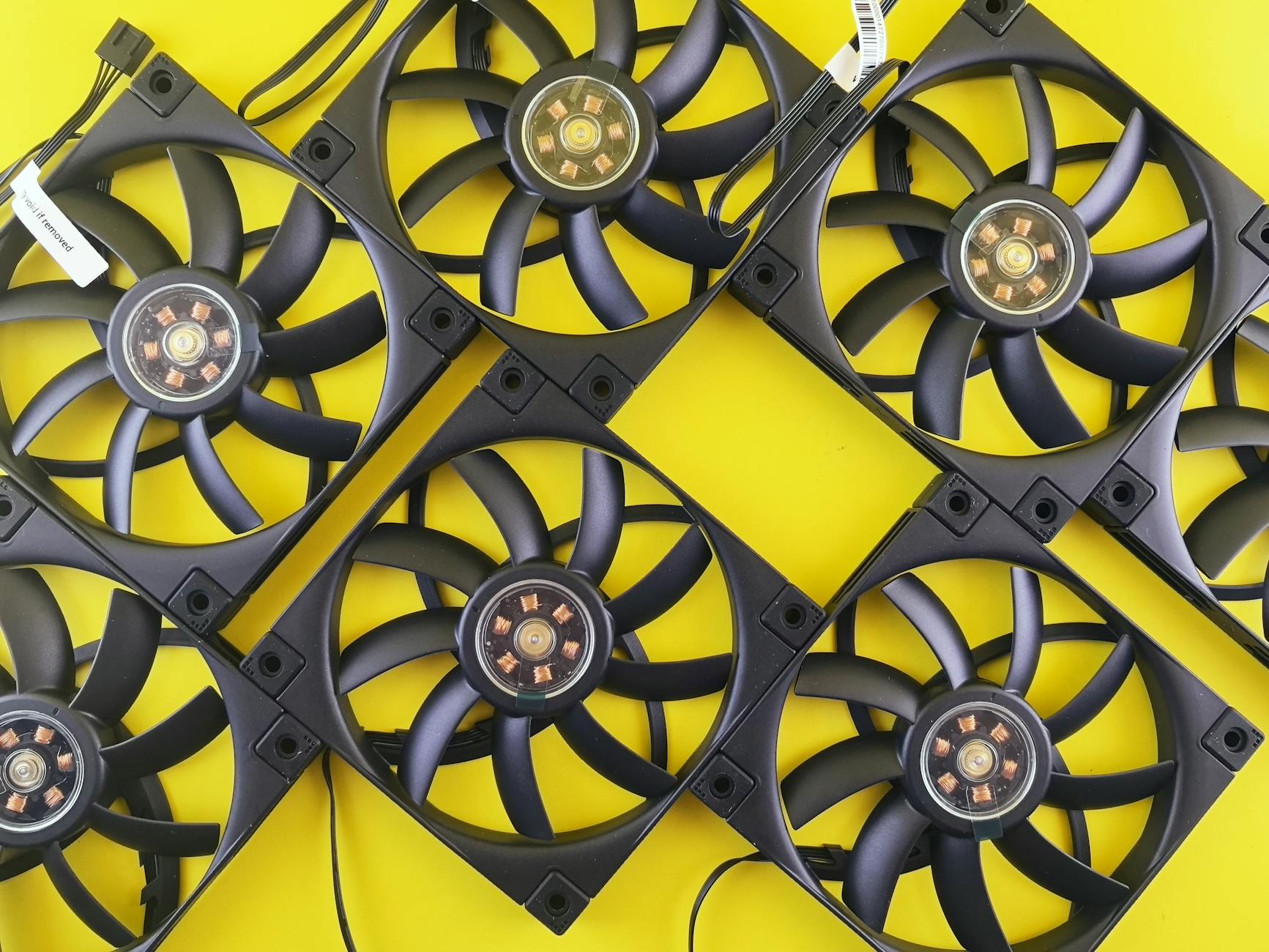 Close-up of a CPU cooling fan showing the precision engineering of quiet operation components