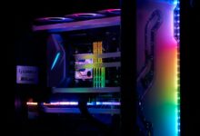 Mid-tower PC case with mesh front panel and tempered glass side panel