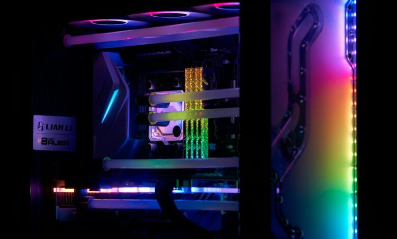 Mid-tower PC case with mesh front panel and tempered glass side panel