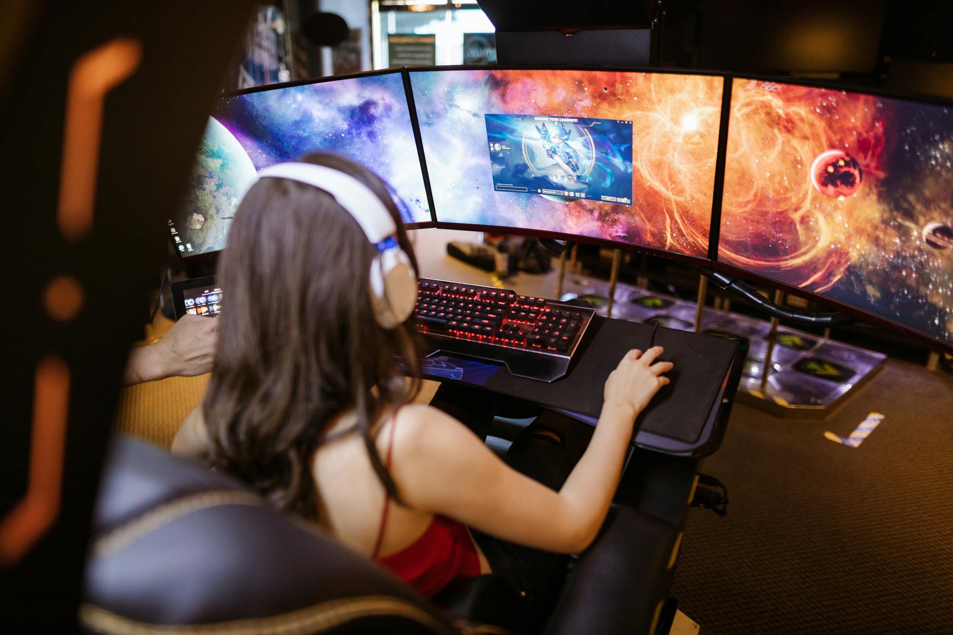 Gaming monitor displaying high-resolution gameplay with vibrant graphics and effects