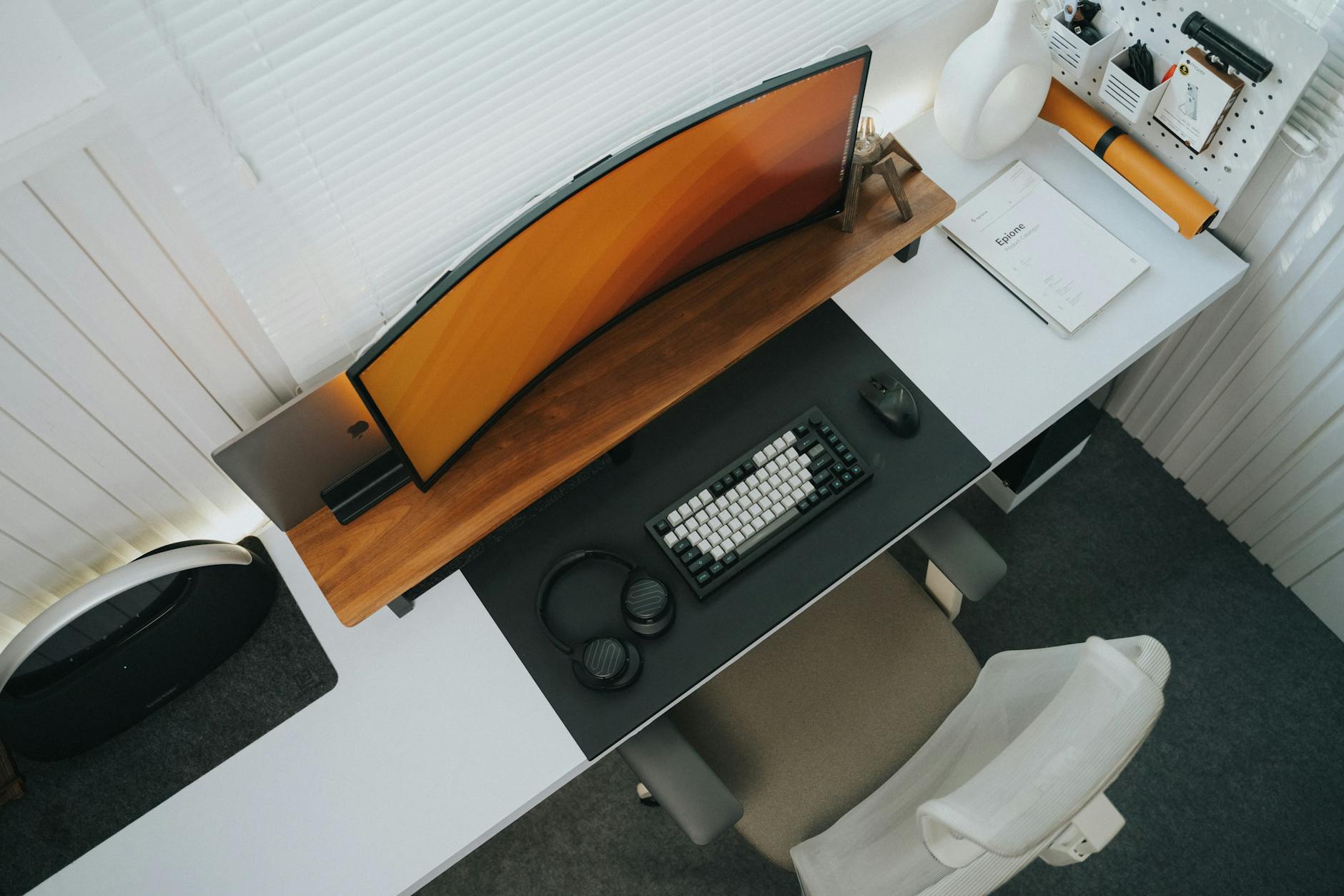 Curved gaming monitor showing immersive gameplay experience with dramatic lighting