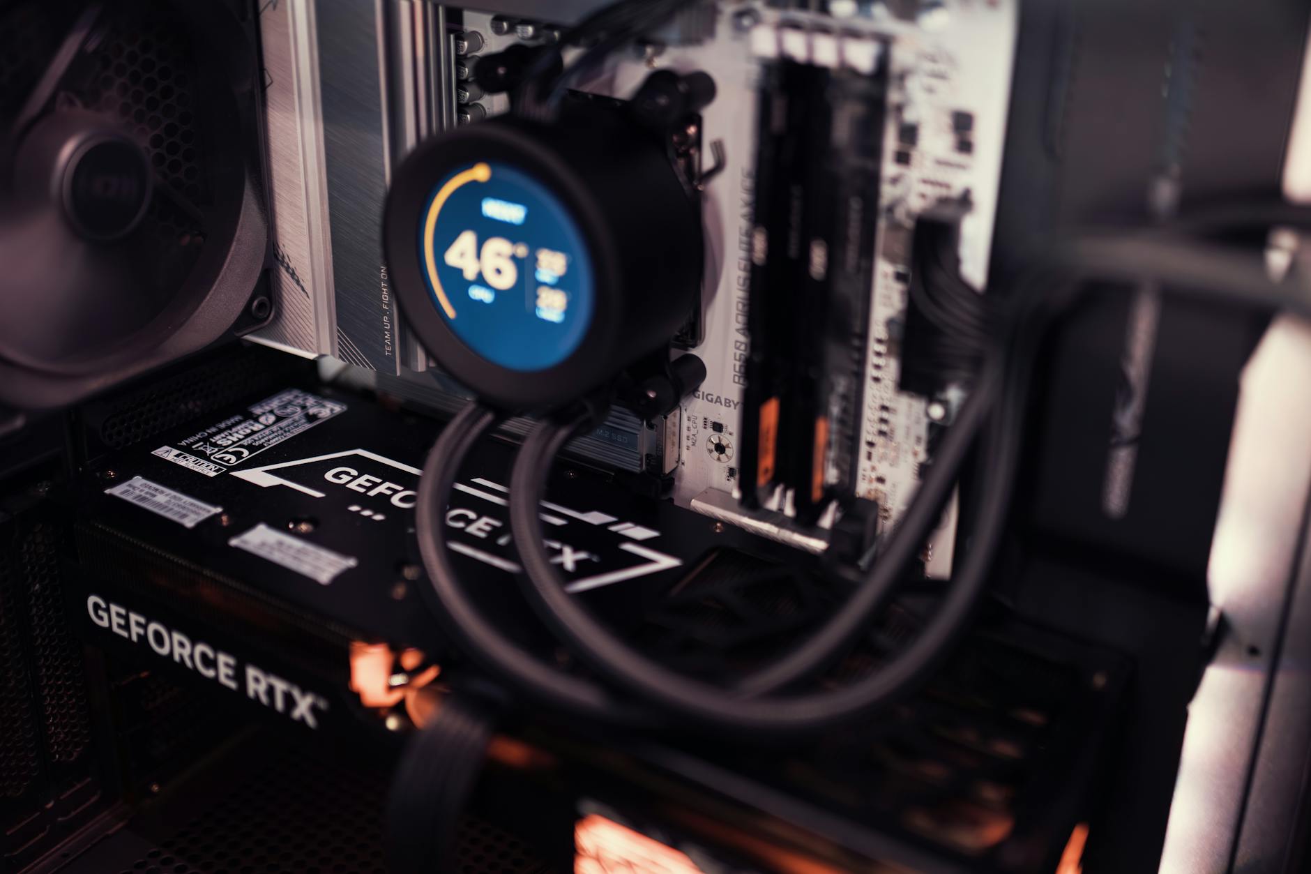 Monitor displaying PC performance benchmark results during a gaming test session