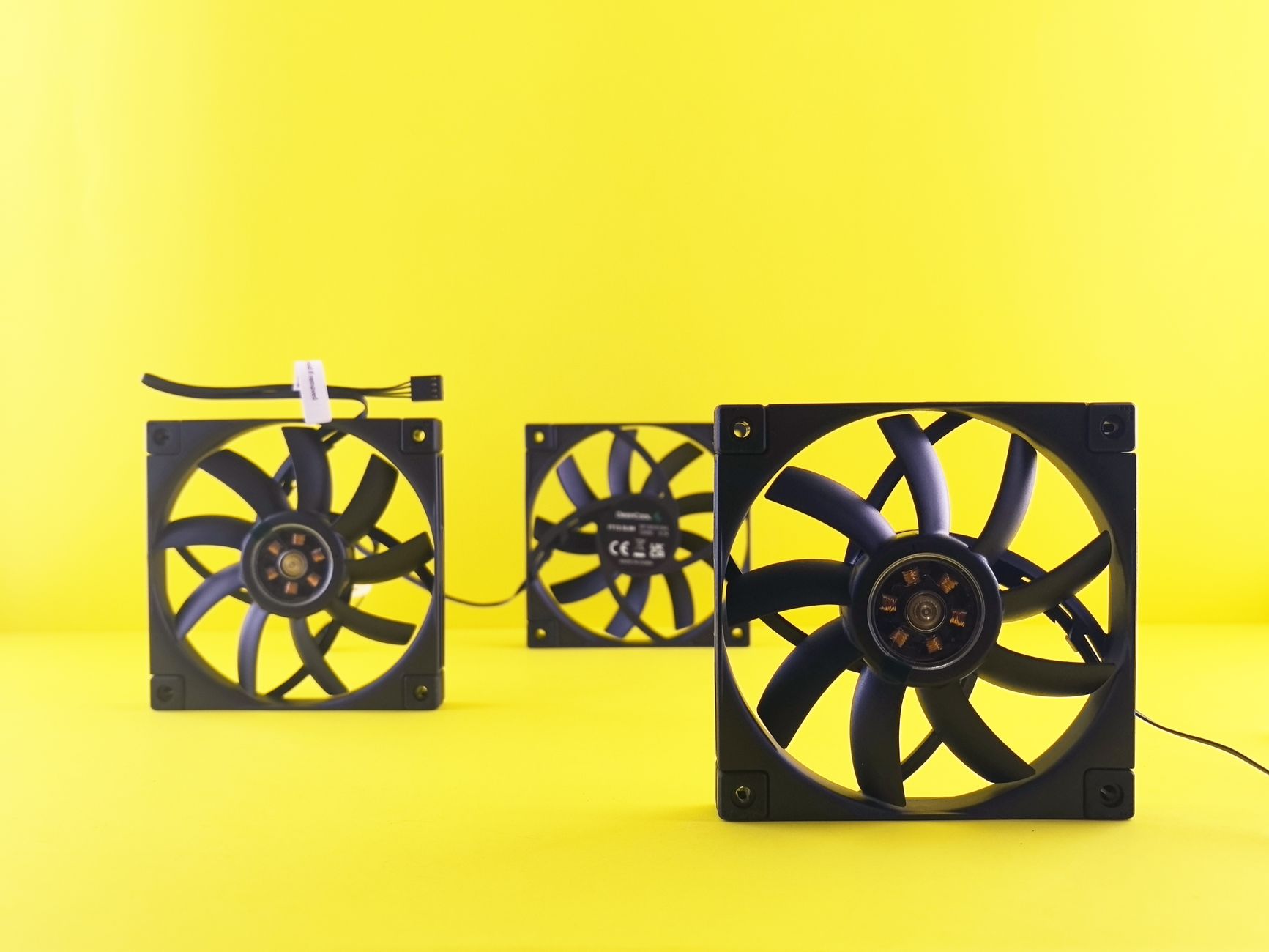 RGB case fans installed in a gaming PC build