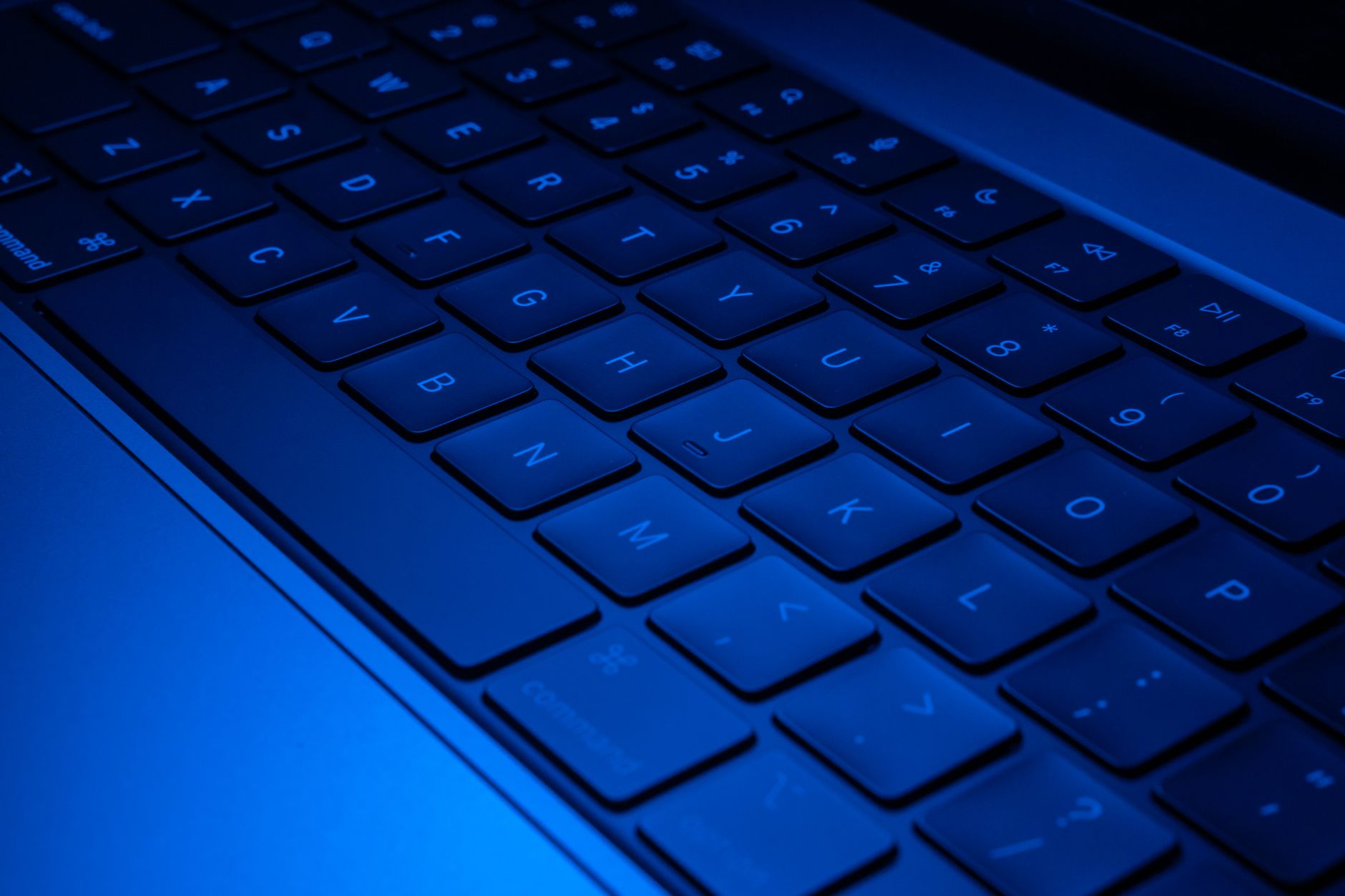 Close-up of mechanical keyboard switches and keycaps showing detail