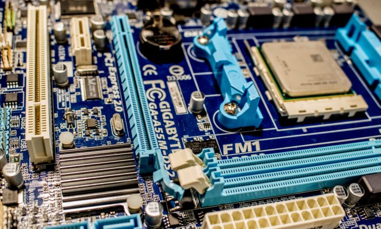 High-end PC power supply unit on a workbench during a hardware build