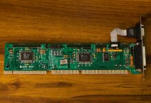 Close-up of a computer motherboard with CPU and M.2 SSD slot visible