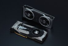 Close-up of a modern desktop graphics card with cooling fans