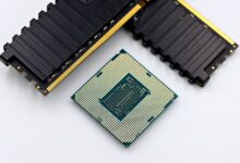 Close-up of a modern desktop CPU on a motherboard ready for content creation benchmarking