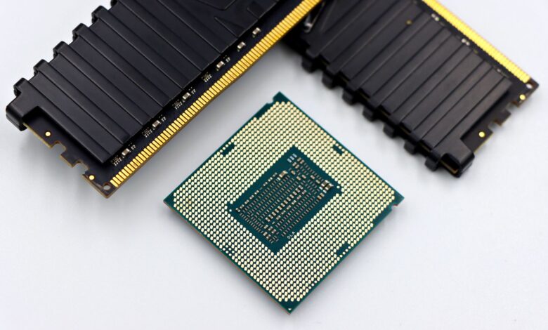 Close-up of a modern desktop CPU on a motherboard ready for content creation benchmarking