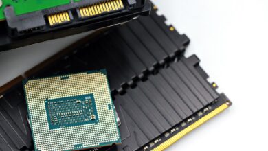 Close-up of a high-end desktop CPU seated in a motherboard socket