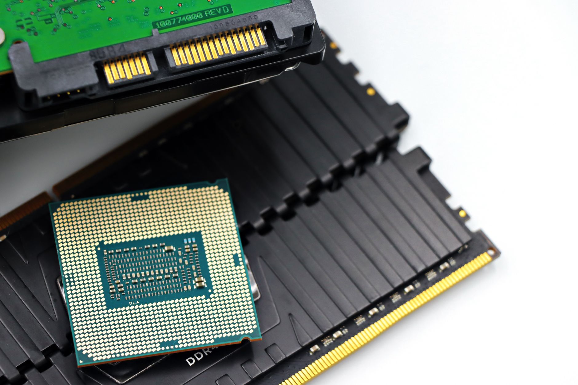 Close-up of a high-end desktop CPU seated in a motherboard socket