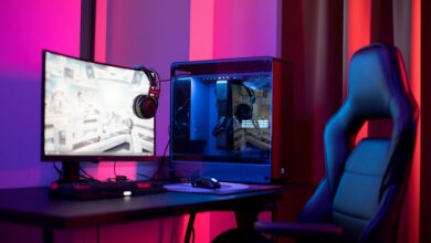 High-end gaming PC setup with RGB lighting showing desktop environment