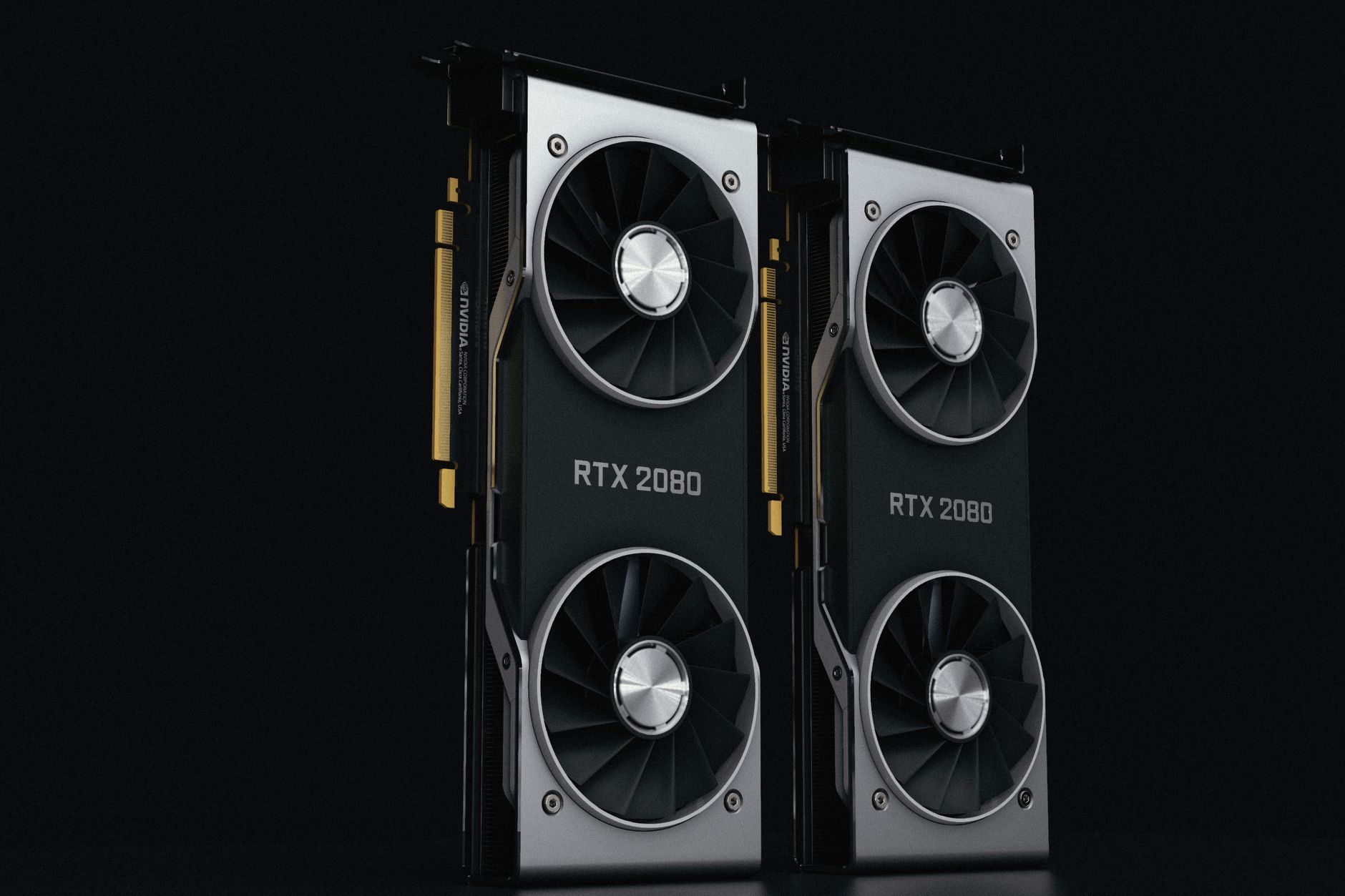 Close-up of a modern dedicated graphics card showing cooling fans and PCB components