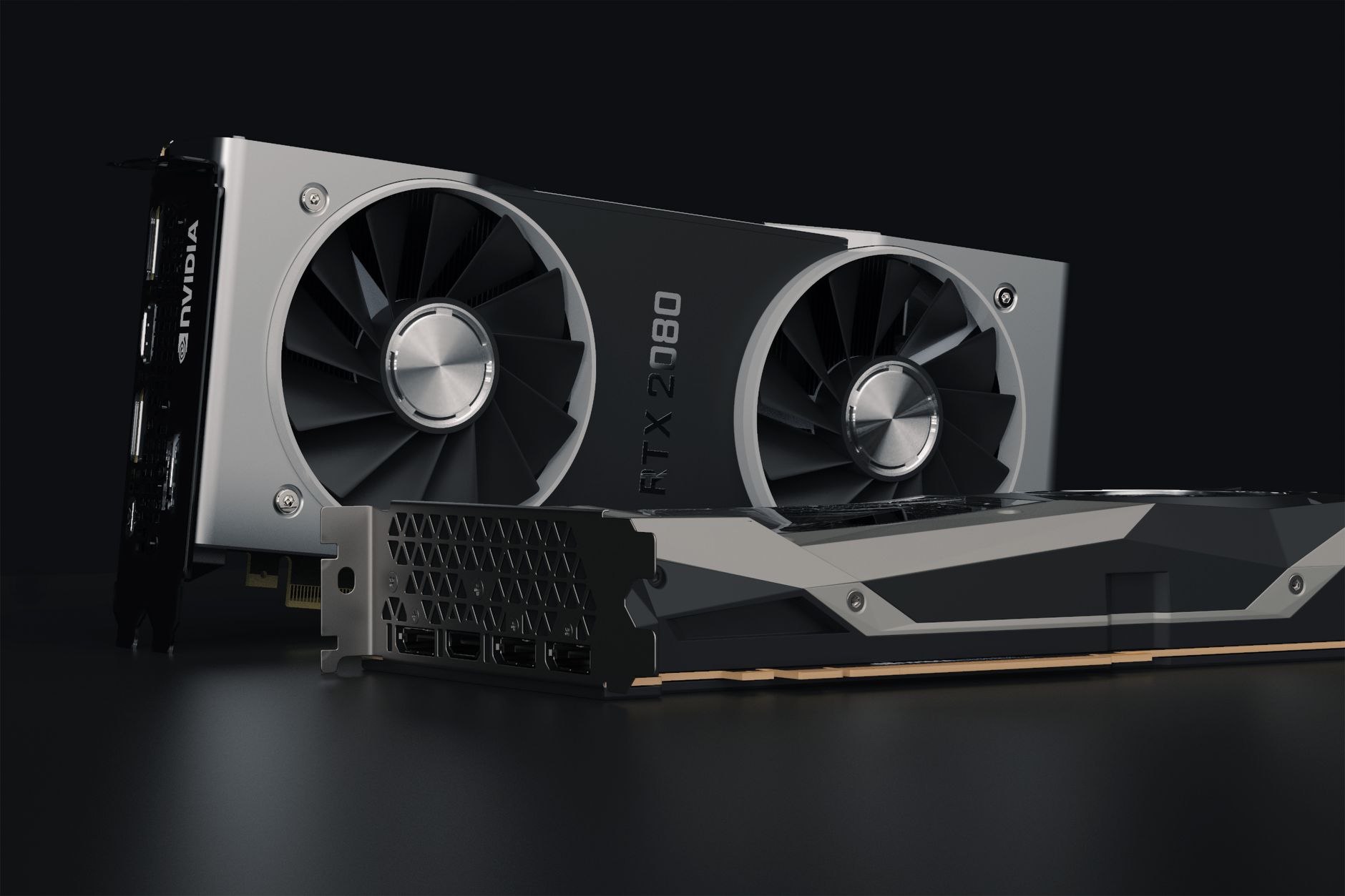 Modern discrete graphics card removed from a gaming PC for comparison
