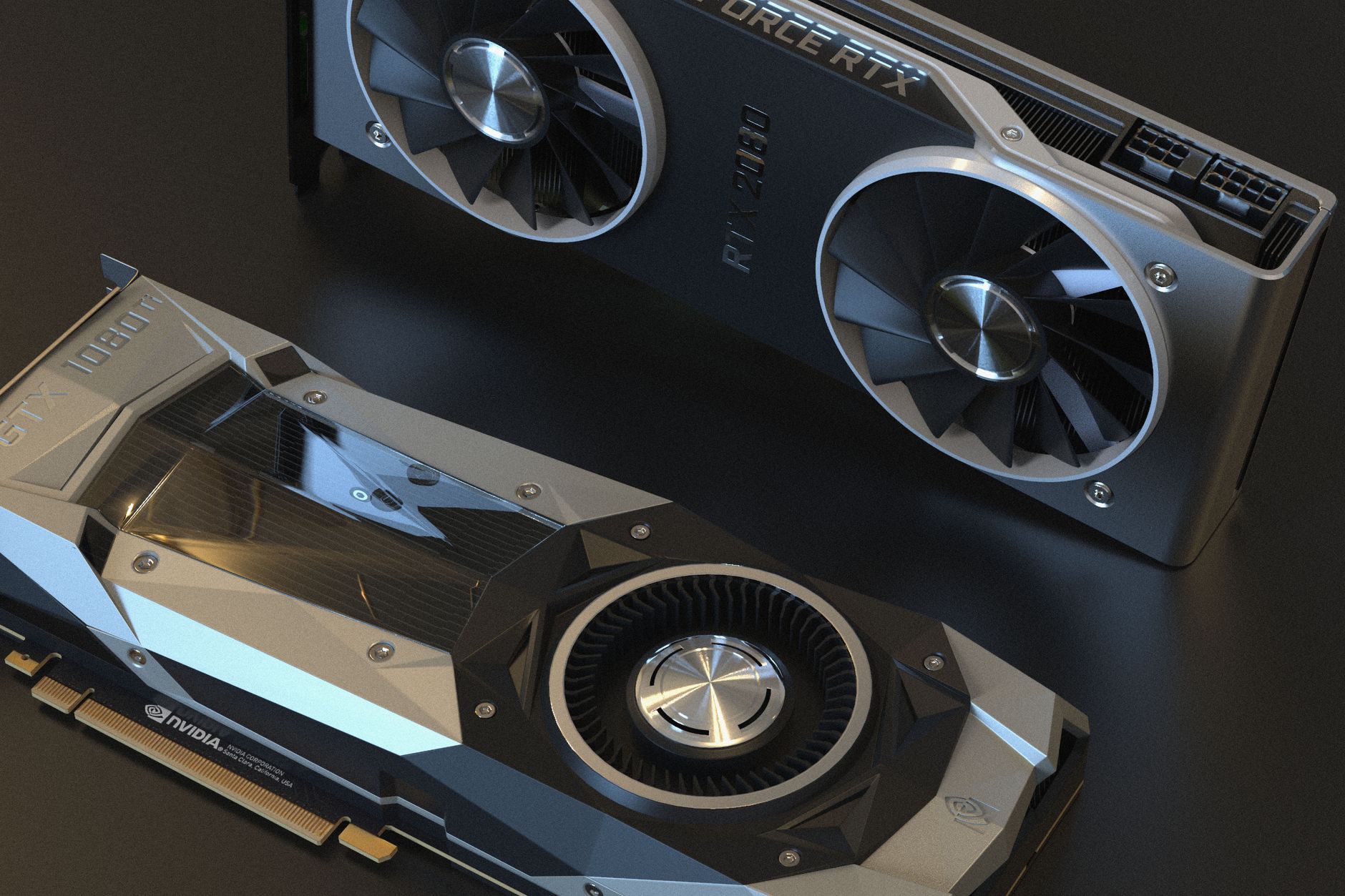 A graphics card laid on a surface representing the RTX 5060 Ti VRAM comparison