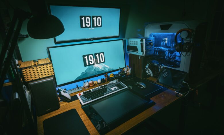 High-end gaming PC desktop setup with RGB lighting for GPU comparison testing