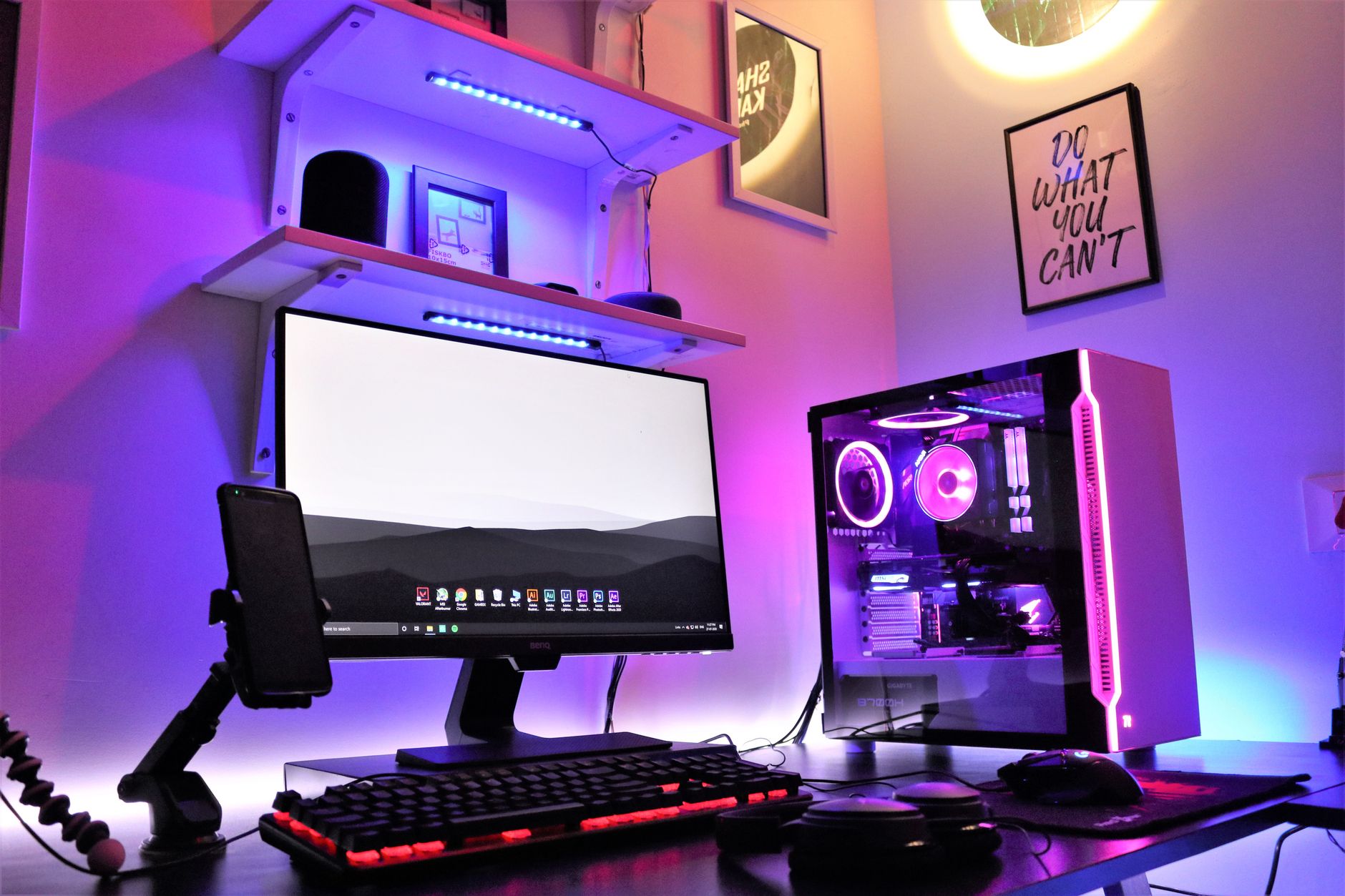 High-end gaming desktop PC setup with RGB lighting representing flagship CPU comparison